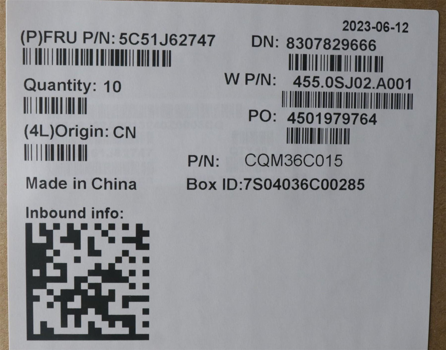 Lenovo FRU CARDPOP IO BOARD,SWG,Golem-2 5C51J62747