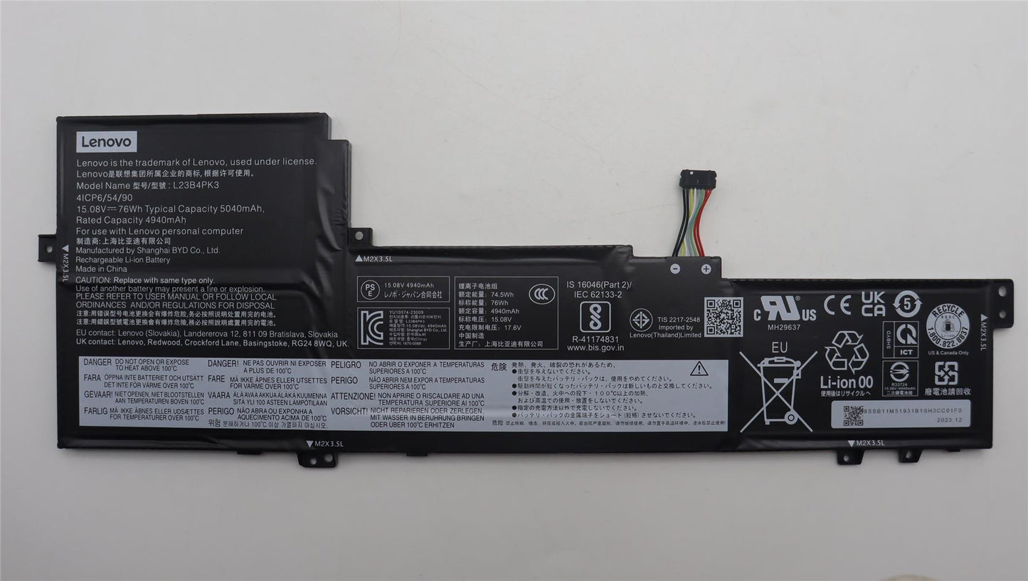 Lenovo BATTERY 4cell76Wh15.08VL23B4PK3 BYD/B 30 5B11M51933