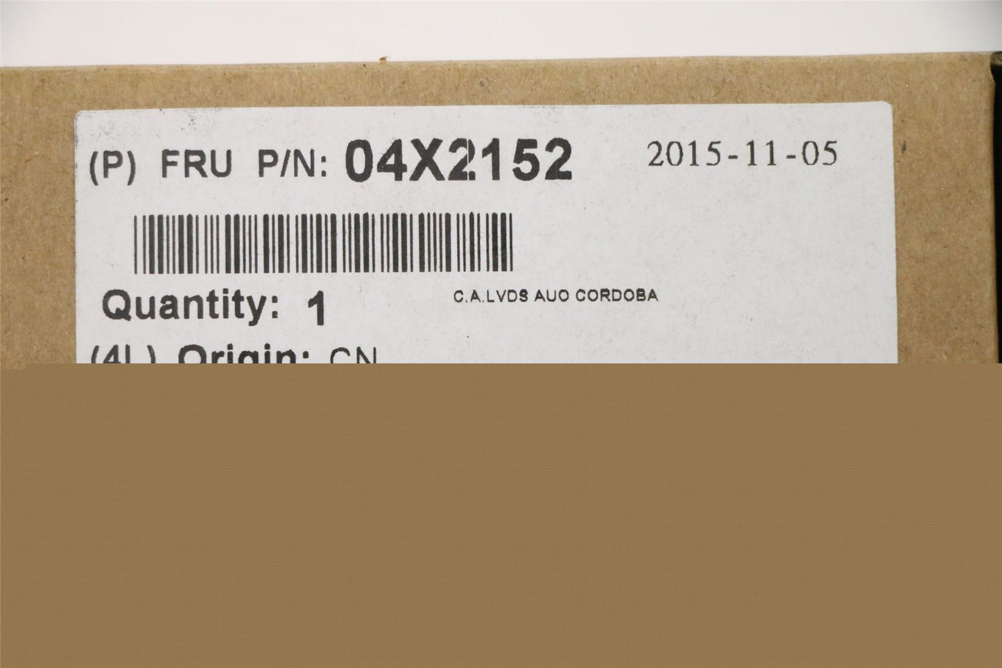 Lenovo FRU,C.A. LVDS_Cordoba_AUO 04X2152