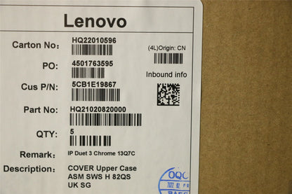 Lenovo Upper Case ASM SWS H 82QS UK SG 5CB1E19867