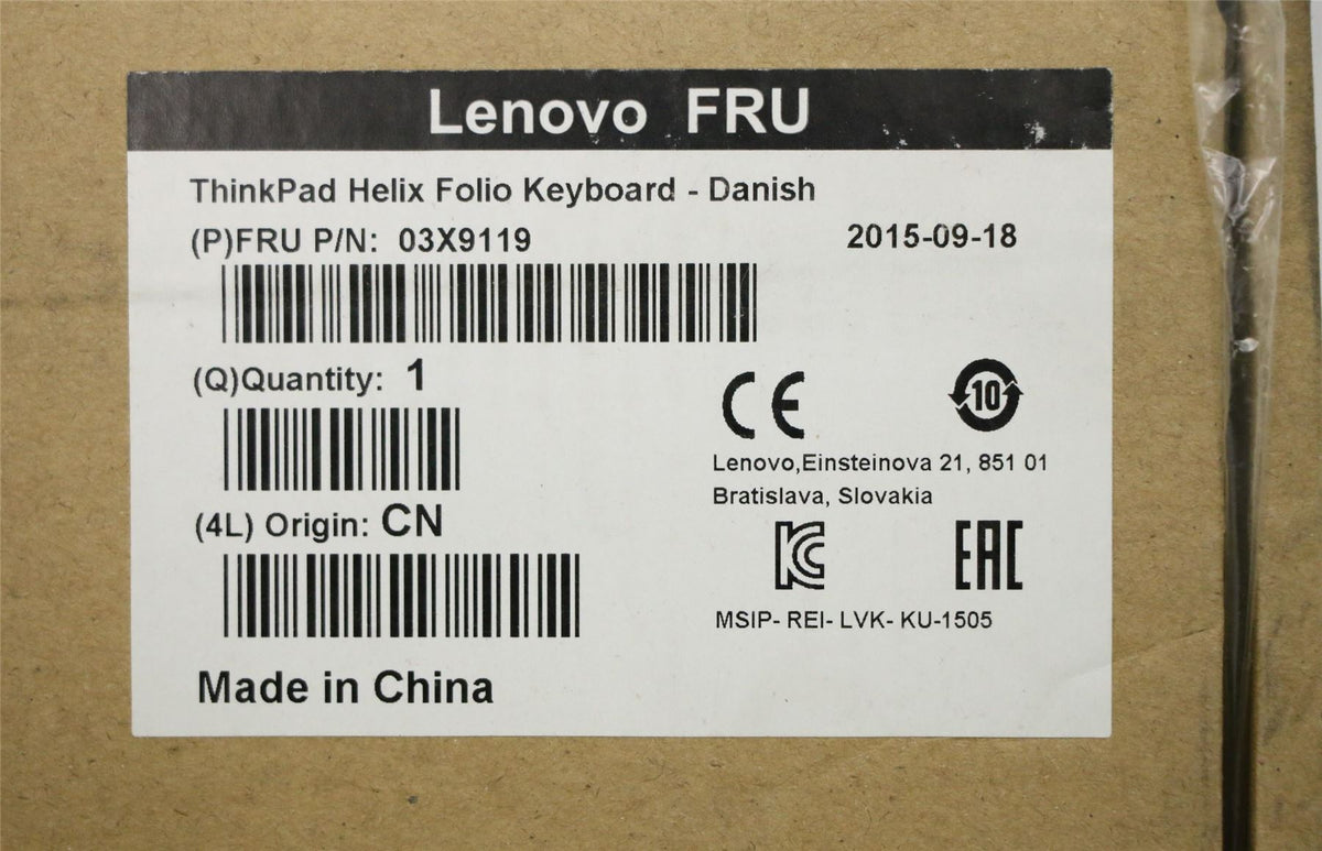 Lenovo TP Helix Folio KBD DAN Keyboard 03X9119