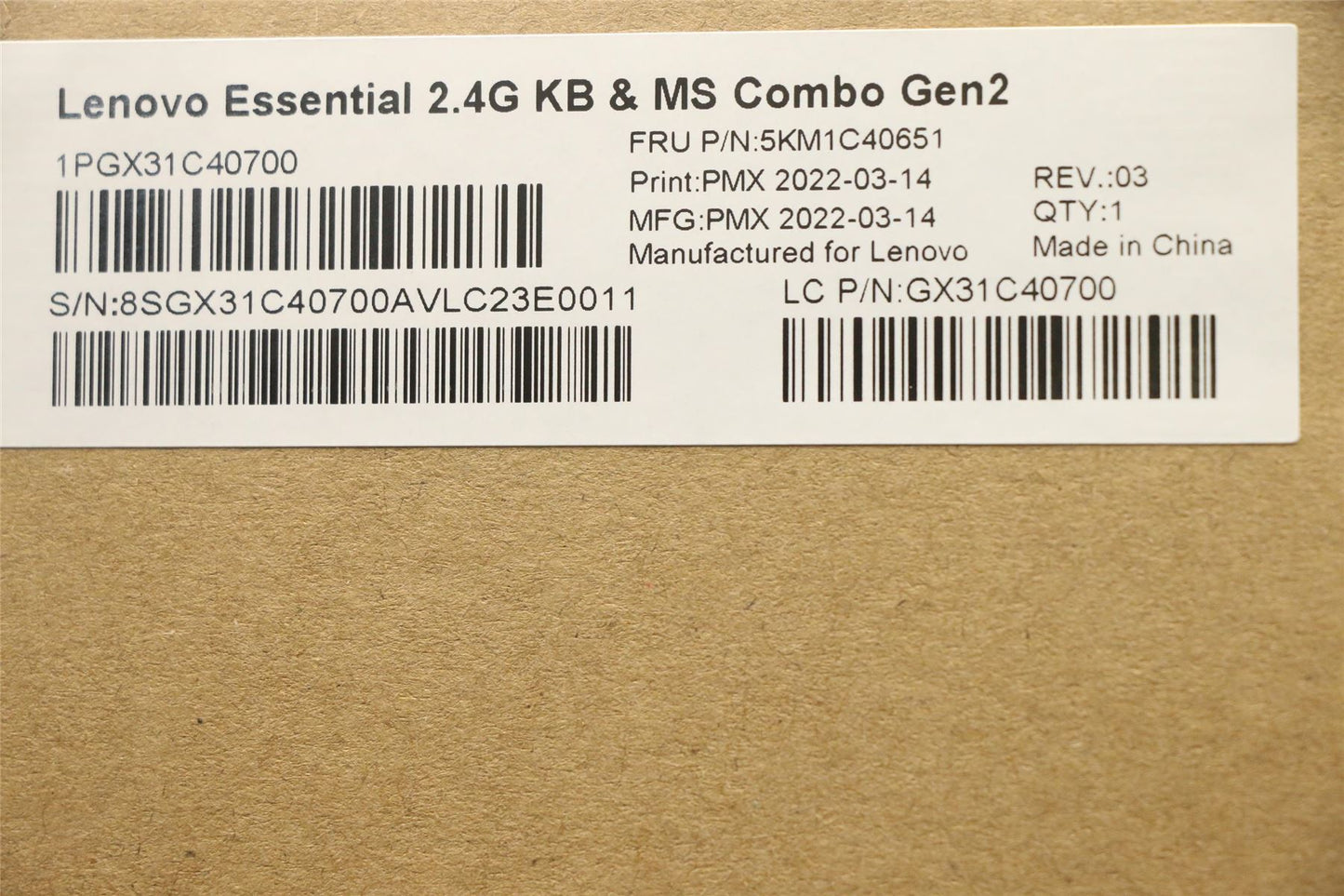 Lenovo Primax R71_G2 2.4G WTG FR 5KM1C40651