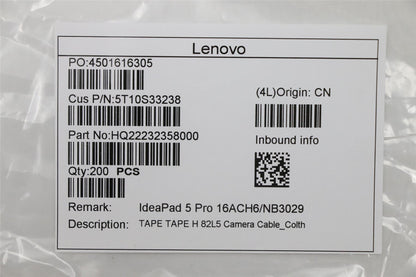 Lenovo 5T10S33238 TAPE TAPE H 82L5 Camera Cable_Colth