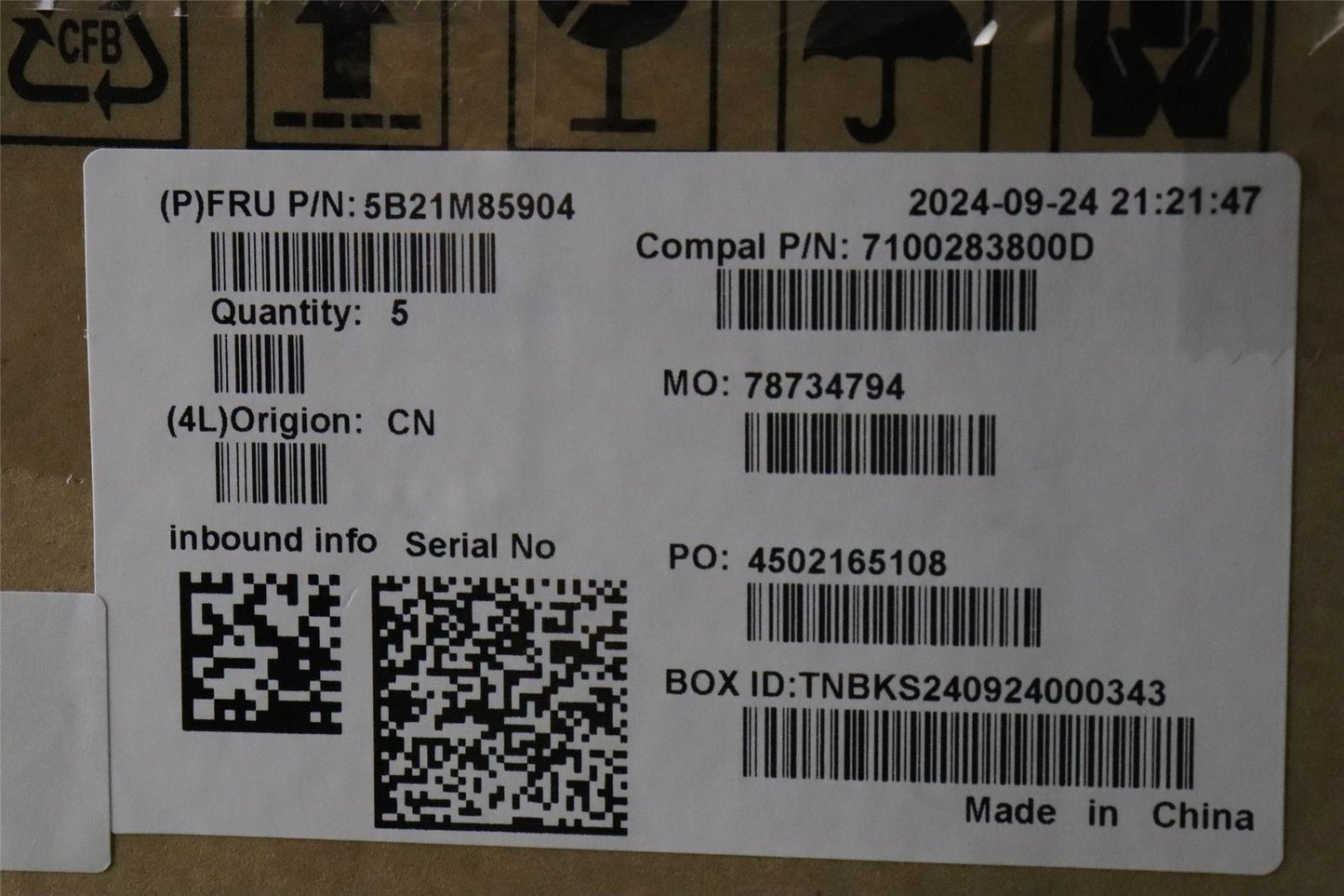 Lenovo MBC83FV WIN CORE5 120U 32G O RM 5B21M85904