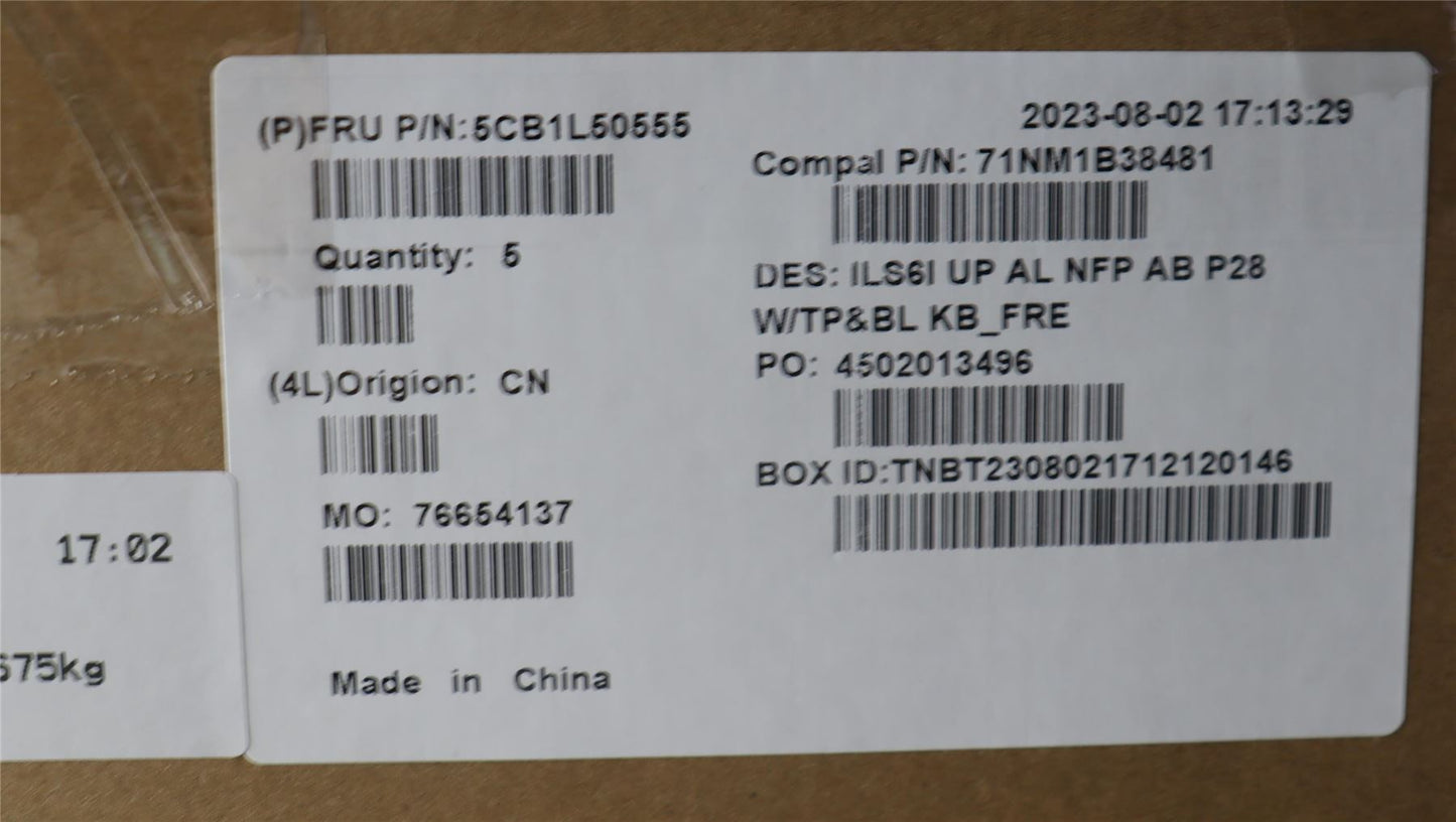 Lenovo UpCase_FRA C82XF NFP AB BL ALDF 5CB1L50555