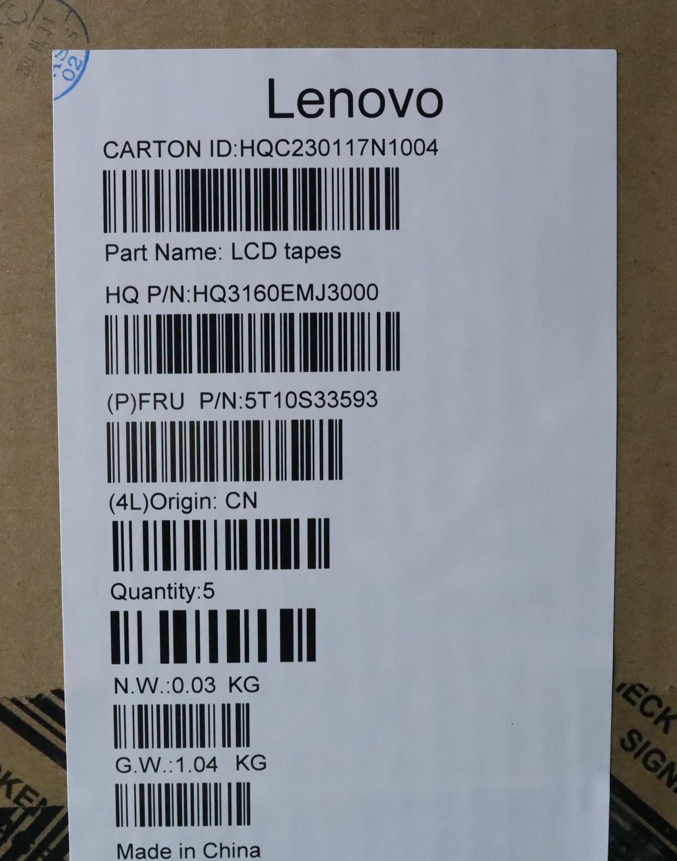 Lenovo 5T10S33593 TAPE Removable tape H 83AL L_R_5pcs