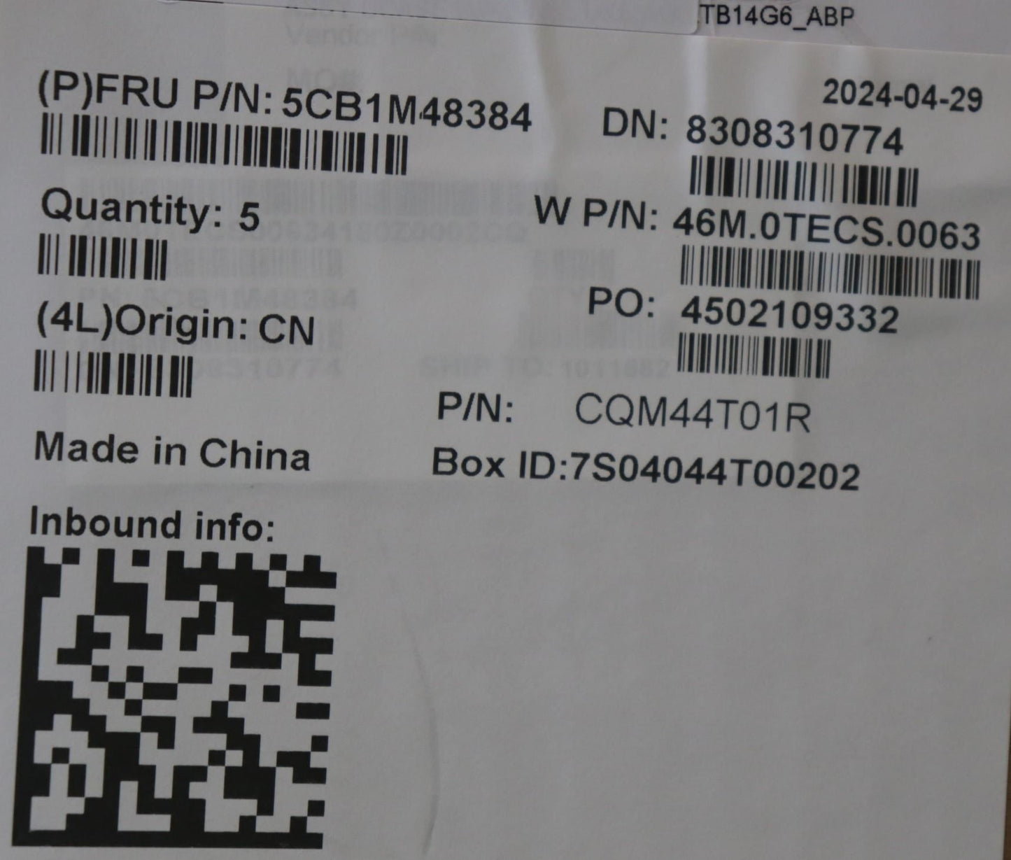 Lenovo COVER Upper Case ASM_UKE W21KJ AGNBL 5CB1M48384