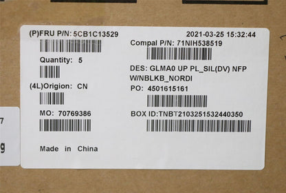 Lenovo IdeaPad 5-14ALC05 Palmrest Cover Touchpad Keyboard Nordic 5CB1C13529
