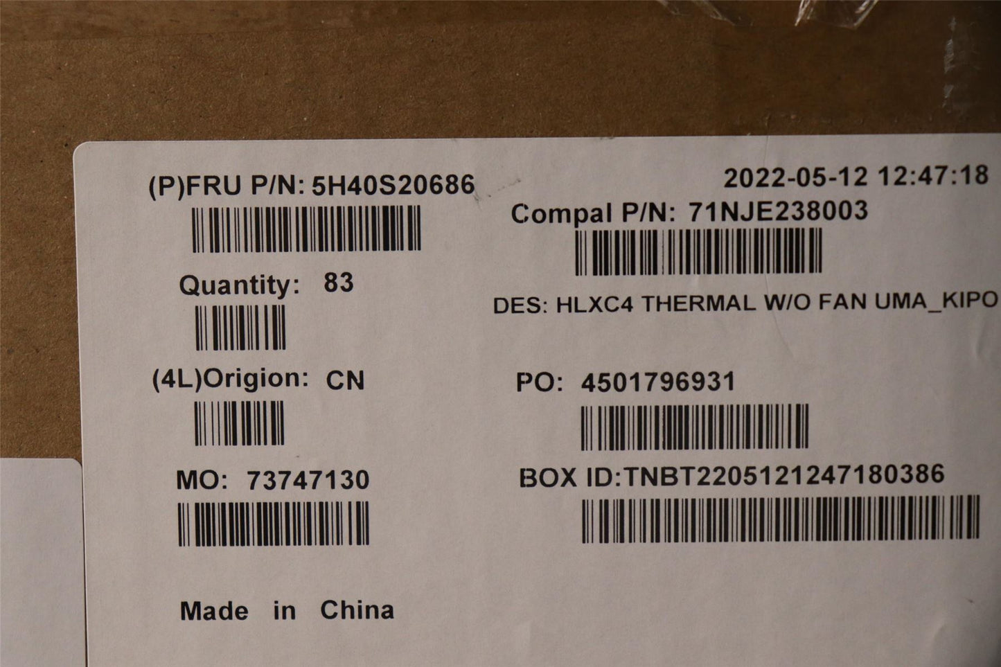 Lenovo HEATSINK Heatsink C 21DM Kipo 5H40S20686