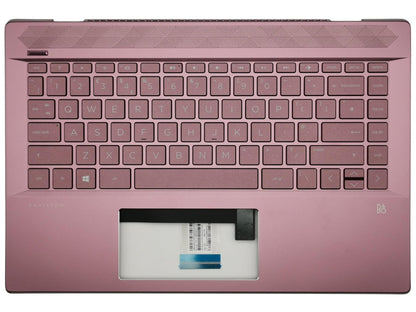 Genuine HP Pavilion 14-CE Palmrest Cover Keyboard UK Pink L51751-031