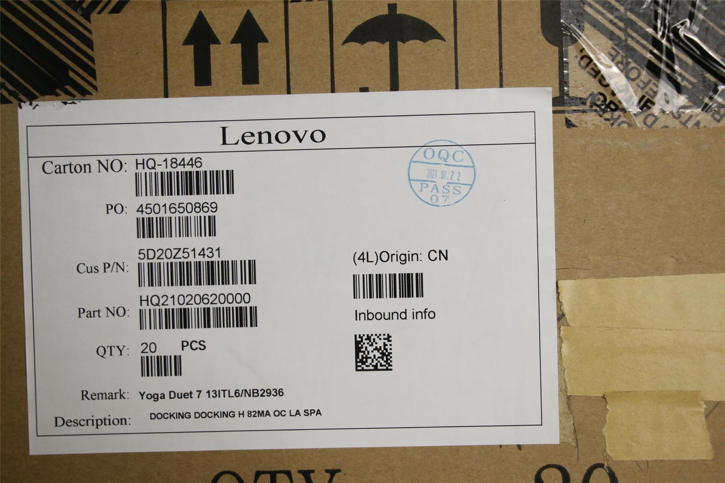 Lenovo DOCKING H 82MA OC LA SPA 5D20Z51431