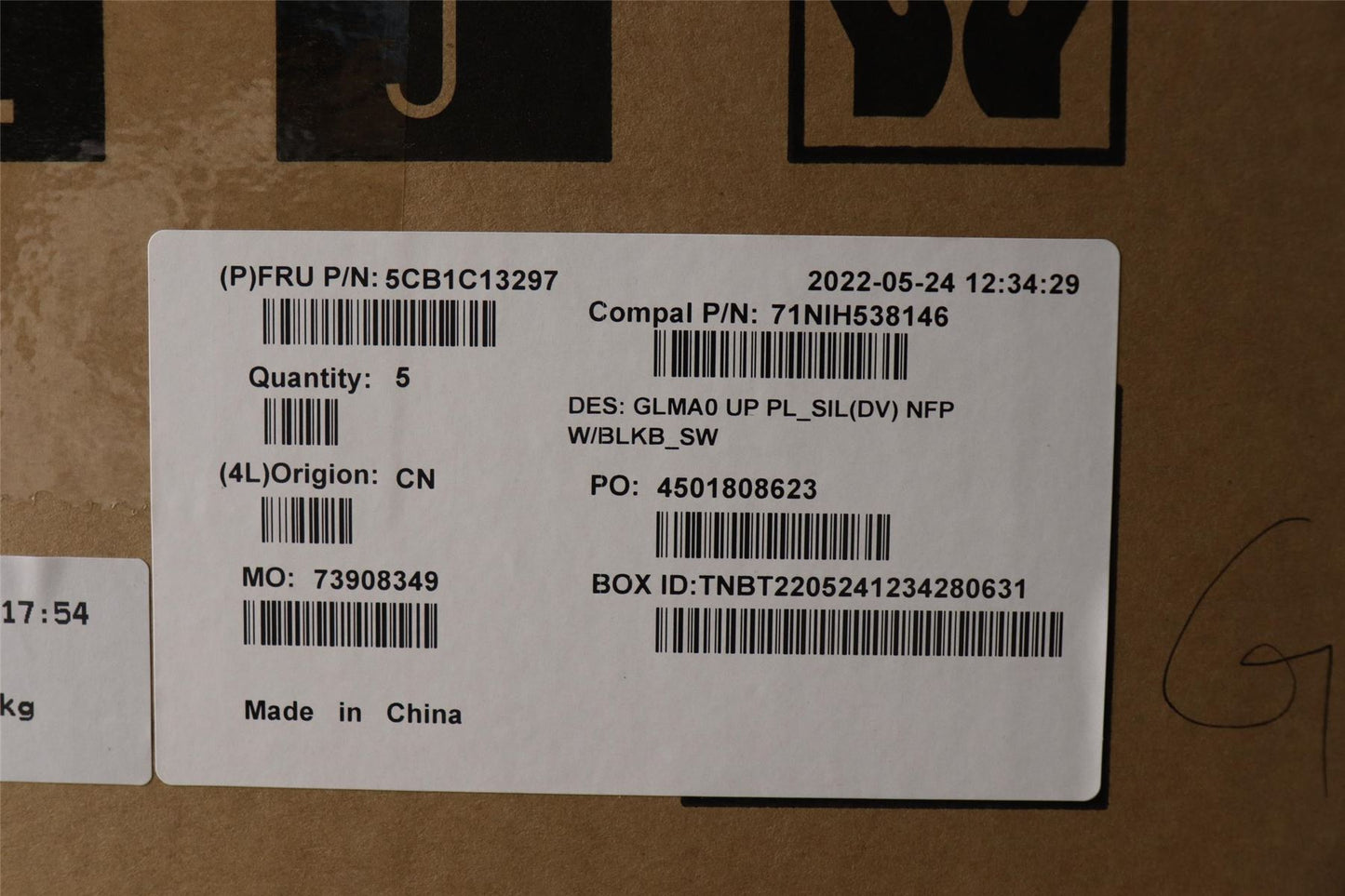 Lenovo Upper C82LM PL_SILD NFP BLKB_SW 5CB1C13297