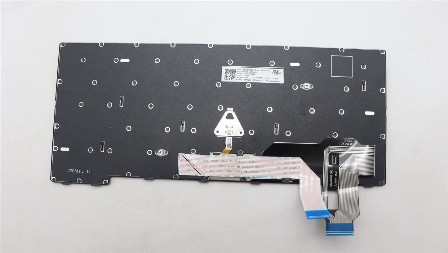 Lenovo ThinkPad P14s 3 L14 4 T14 4 Keyboard Icelandic Black 5N21D68212