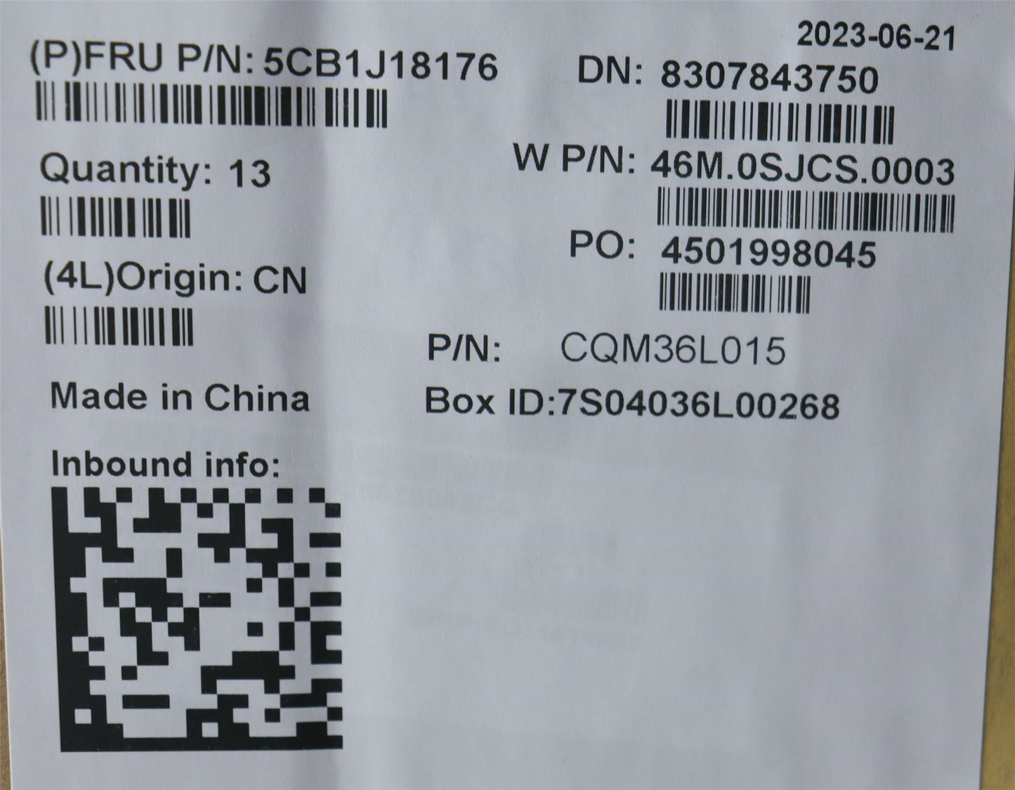 Lenovo FRUACOV,ASM,Pla,3T,RGB,WLWW,Golem2 5CB1J18176
