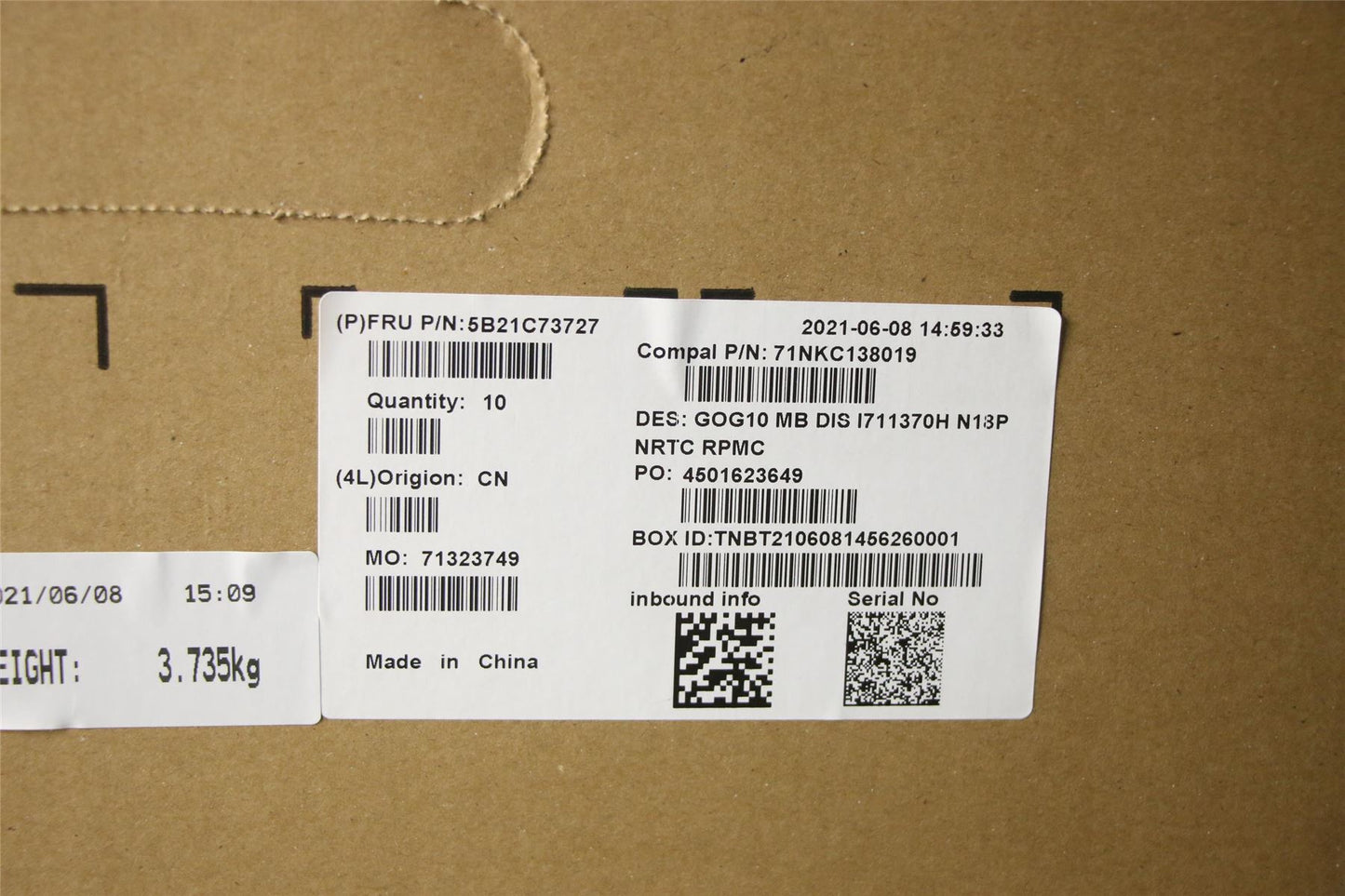 Lenovo IdeaPad 3 15IHU6 Motherboard Mainboard DIS intelI711370H 5B21C73727