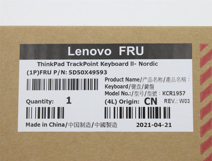 Lenovo TrackPoint KBD-Nordic 5D50X49593