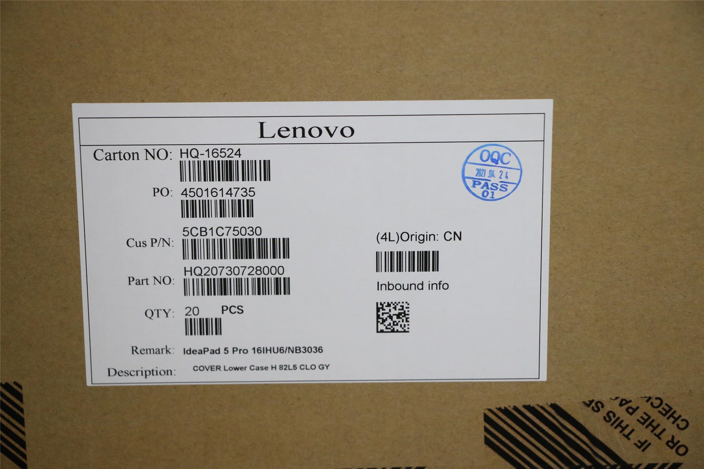 Lenovo Pro 5 Pro-16ACH6 5 Pro-16IHU6 Bottom Base Lower Cover Silver 5CB1C75030