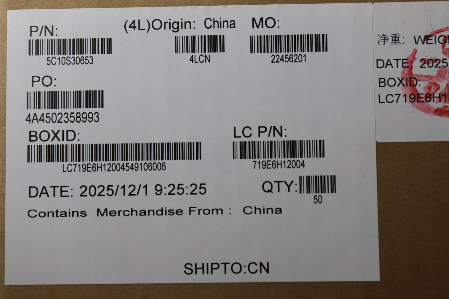 Lenovo Cable L 82YT M/B-IO LUXSHARE 5C10S30653