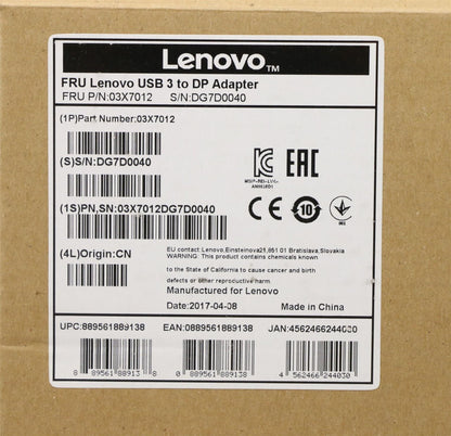 Lenovo Fru Lenovo USB to DP adapter 03X7012
