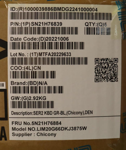Lenovo ThinkPad X13 Gen 3 L13 Gen 4 L13 Gen 3 Keyboard Danish Grey 5N21H76884