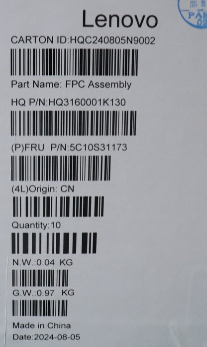 Lenovo Mic ASM L+R H 83HH Microphone FPC Cable 5C10S31173