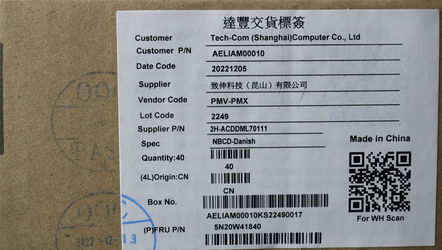 Lenovo Yoga 11e 6 Keyboard Danish Black 5N20W41840