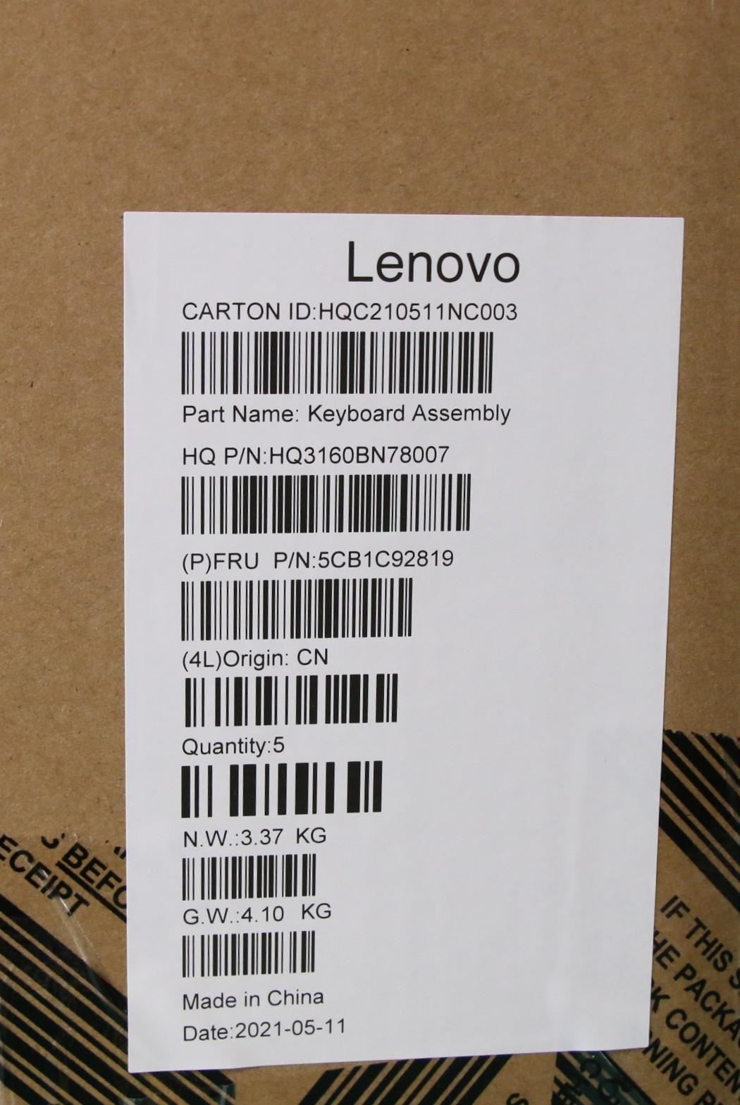 Lenovo IdeaPad 3 14M836 Palmrest Cover Touchpad Keyboard French Grey 5CB1C92819