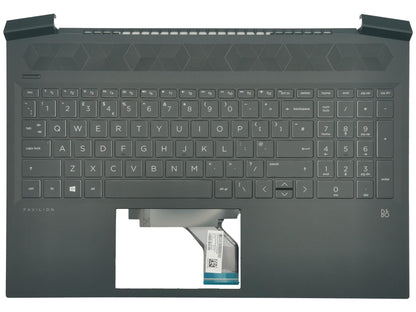 Genuine HP Gaming 16-A Palmrest Cover Keyboard UK Black Backlit M02040-031