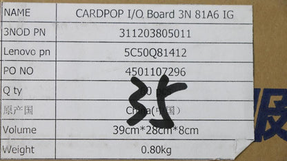 Lenovo 3N 81A6 IG I/O Board 5C50Q81412