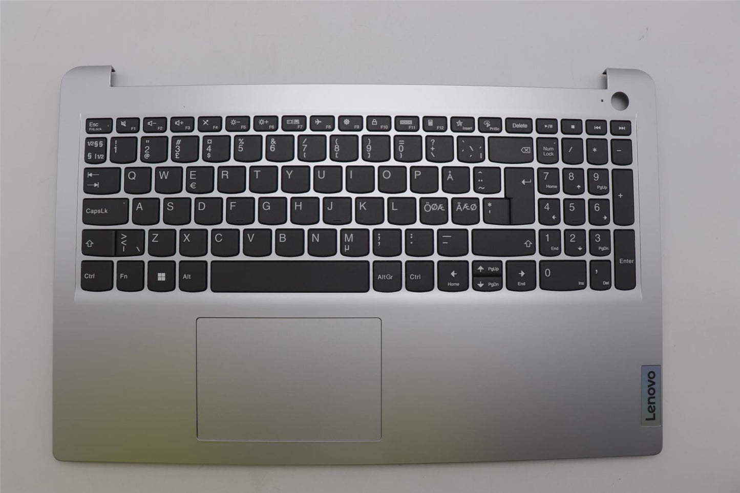 Lenovo IdeaPad 1 15AMN7 Palmrest Cover Touchpad Keyboard Nordic Grey 5CB1J52084
