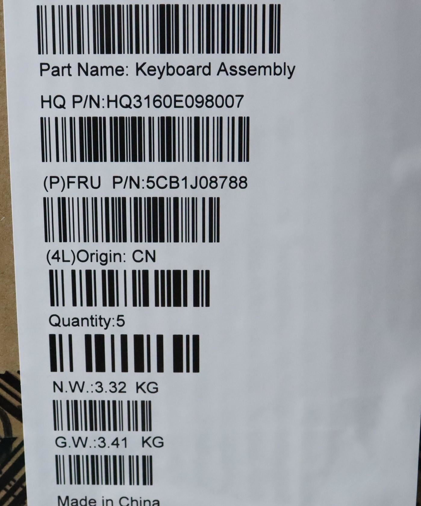 Lenovo Upper Case ASM_FRA H 82SN CLGY UMA 5CB1J08788