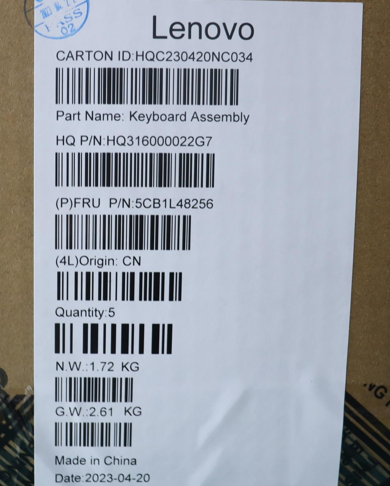 Lenovo Upper Case ASM_GRE H 82YM NFP STGY 5CB1L48256