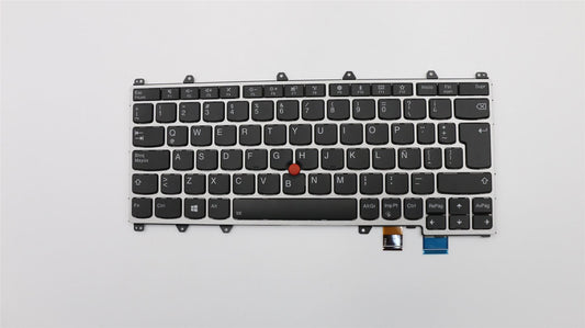 Genuine Lenovo ThinkPad Yoga 370 Keyboard Latin Spanish Silver Backlit 01EN430
