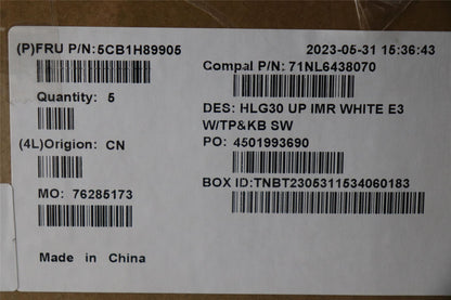 Lenovo UpperCaseASM_SWS C82S9 E3 WHT 5CB1H89905