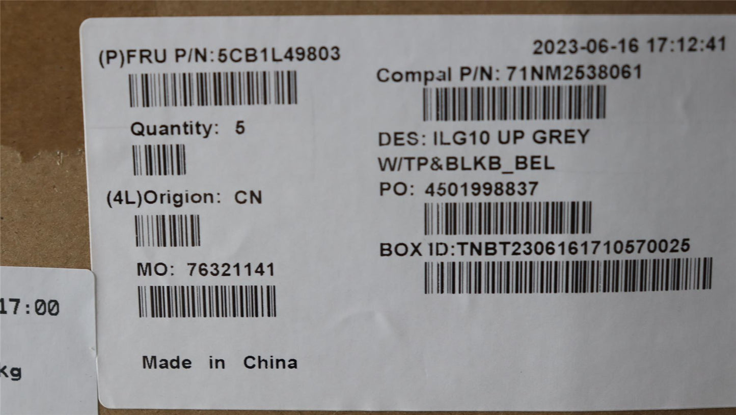 Lenovo COVER Upper Case ASM_BEL C 82XV BL 5CB1L49803