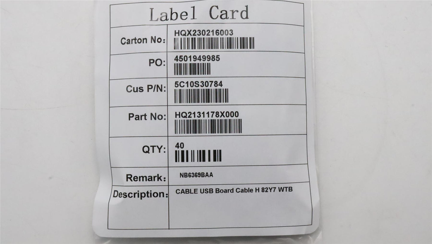 Lenovo USB Board Cable H 82Y7 WTB 5C10S30784