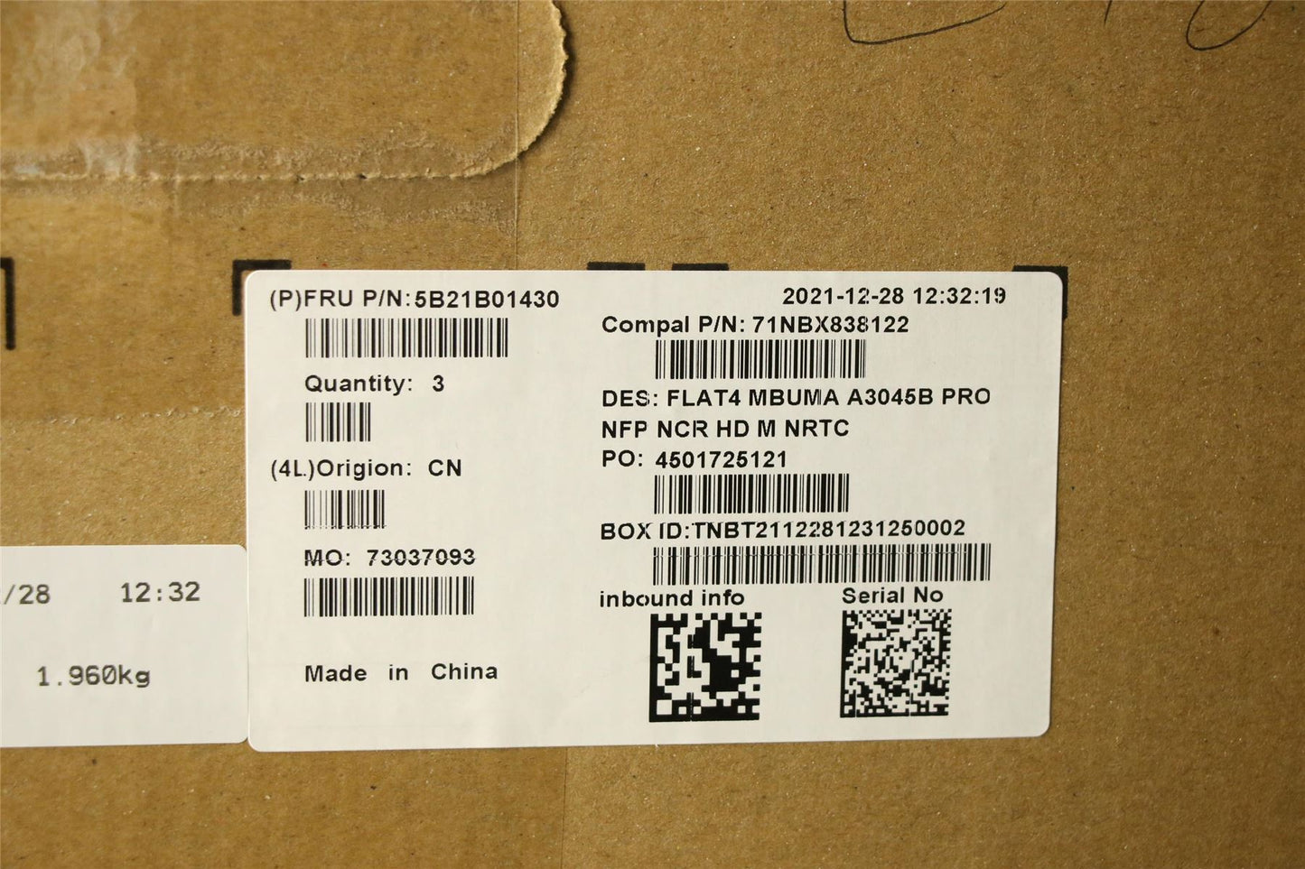 Lenovo MBC82FJ NOKA3045B PR_UMA_HDM 5B21B01430