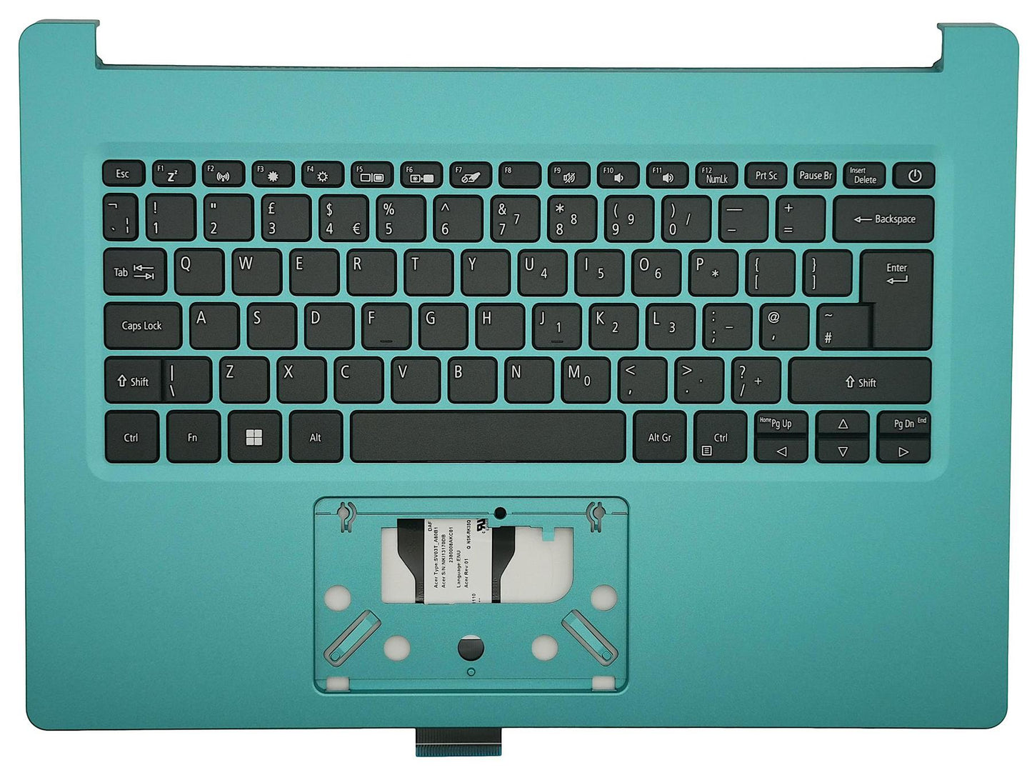 Acer Aspire A114-33 Palmrest Cover Keyboard UK Blue 6B.A7WN7.031