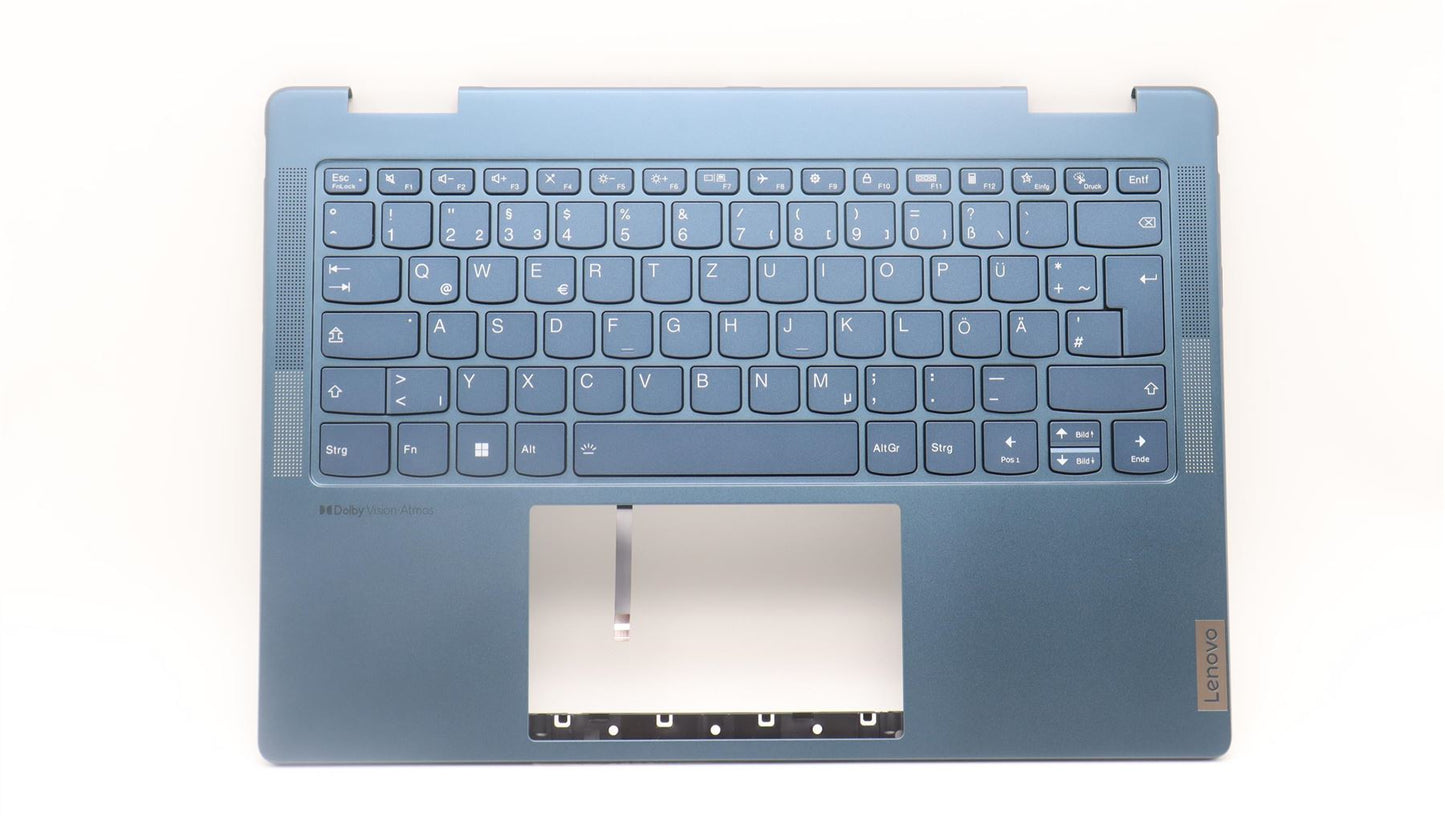 Lenovo Yoga 7 14IRL8 Keyboard Palmrest Top Cover German Tidal Teal 5CB1L40858