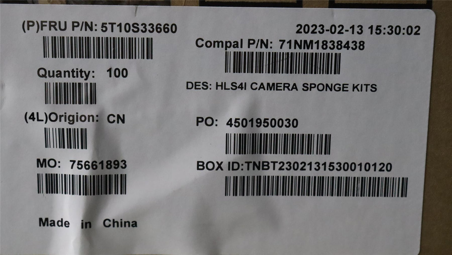 Lenovo TAPE Camera sponge C 82XD 10pcs 5T10S33660