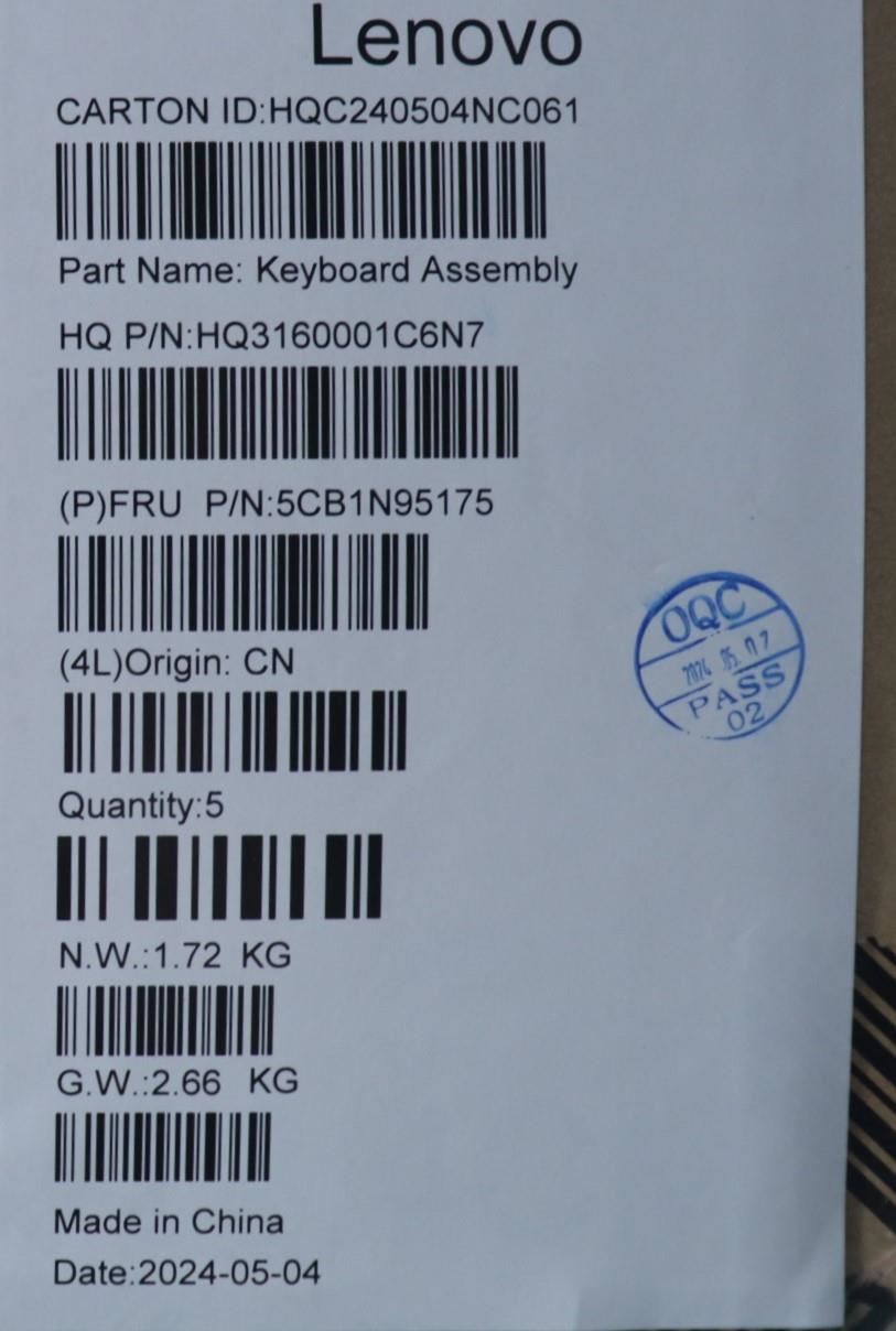 Lenovo UpperCaseASM SPA H83DL NFP SG 5CB1N95175