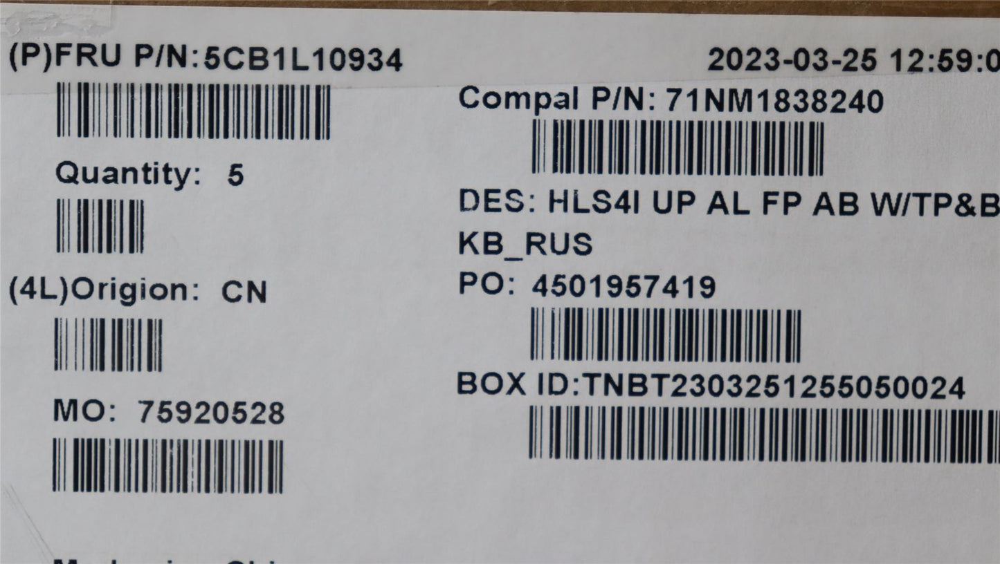 Lenovo IdeaPad 5 14ABR8 Palmrest Cover Touchpad Keyboard Russian 5CB1L10934
