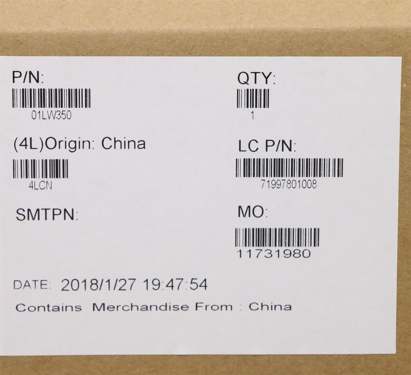 Lenovo IHDG620 i5-8350U DC NOK NA NT 01LW350