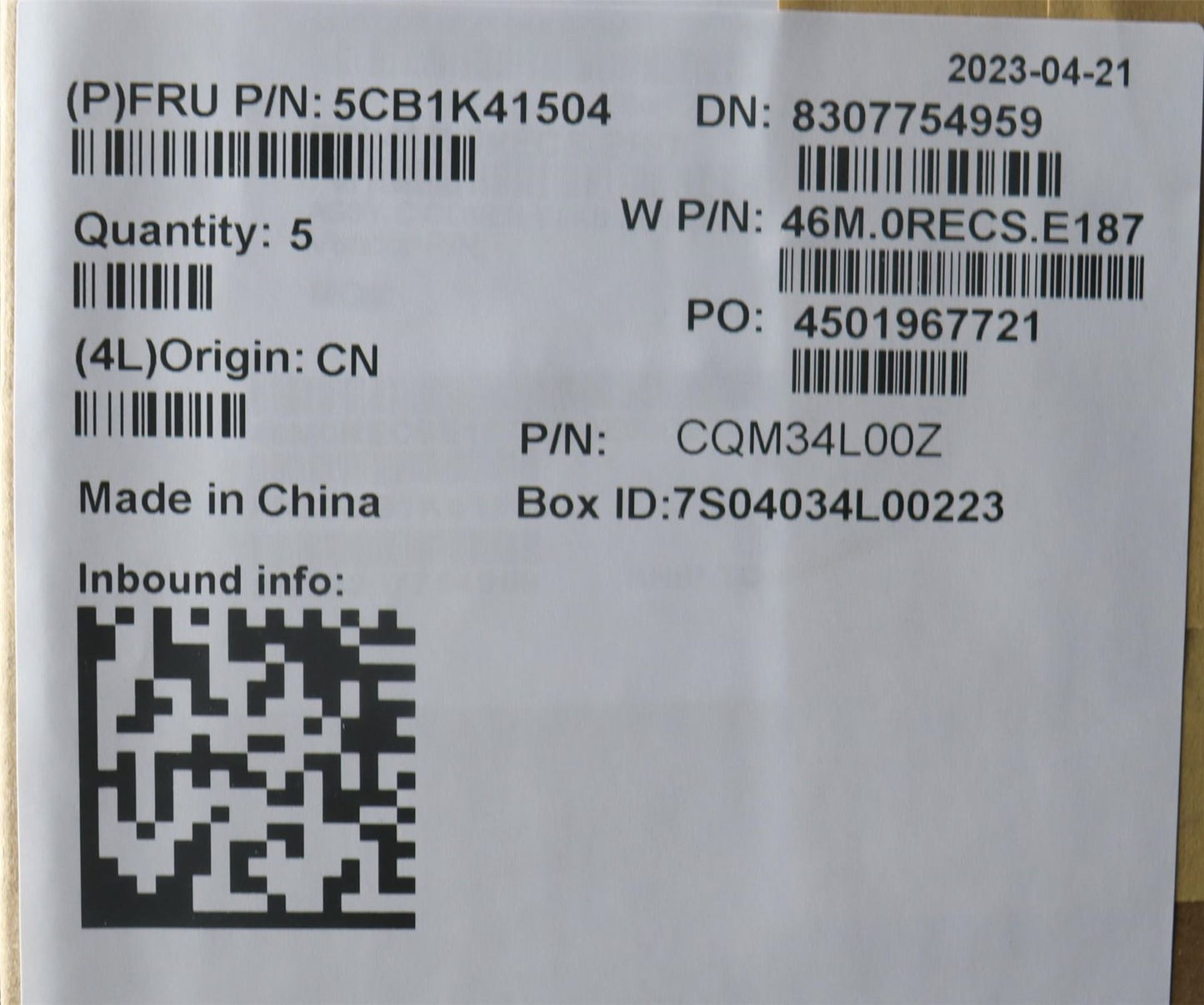 Lenovo Upper Case ASM_NORDIC W82XX SB 5CB1K41504