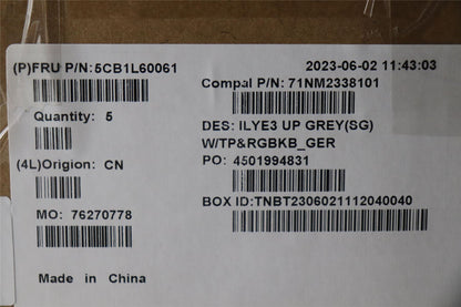 Lenovo Slim 5 16IRH8 Palmrest Cover Touchpad Keyboard German Backlit 5CB1L60061