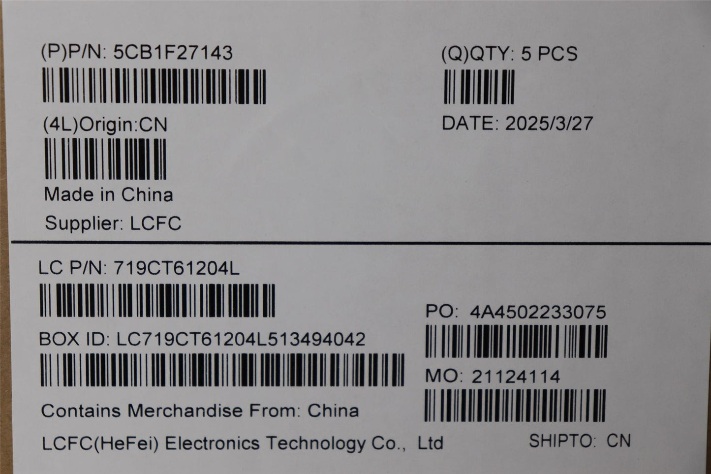 Lenovo Upper Case ASM_CZE/SLK L82LX NFPCG 5CB1F27143