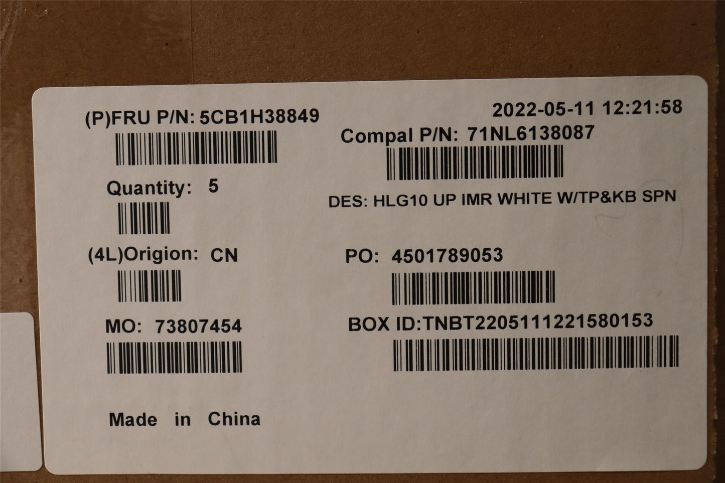 Lenovo IdeaPad 3 15IAH7 Palmrest Cover Touchpad Keyboard Spanish 5CB1H38849