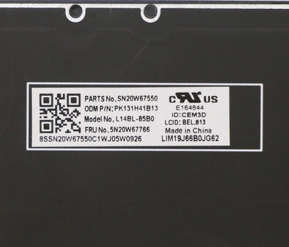 Lenovo ThinkPad L14 2 L14 Keyboard Belgian Black Backlit 5N20W67766