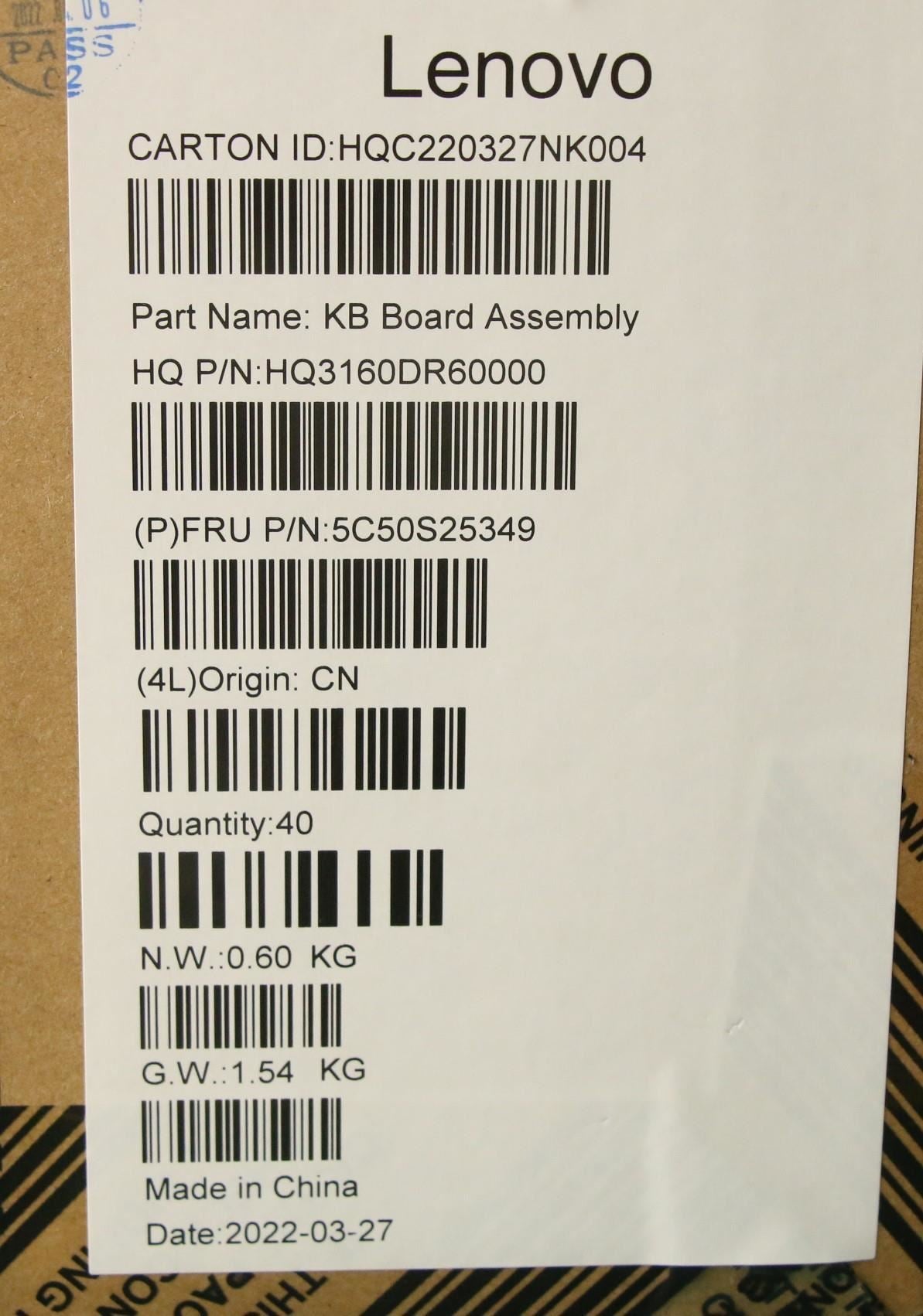 Lenovo Volume Board H 82T6 5C50S25349