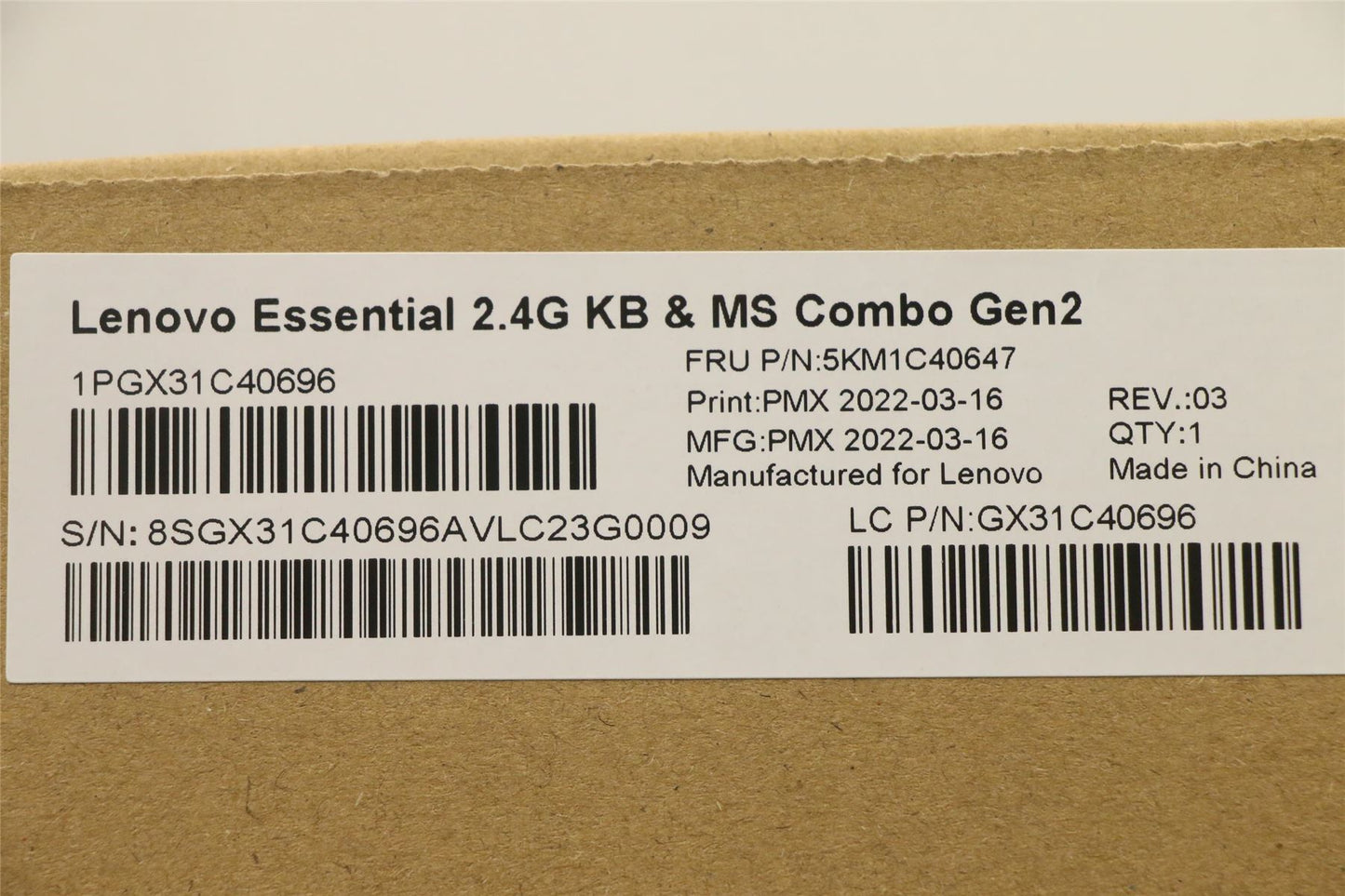 Lenovo Primax R71_G2 2.4G WTG TC 5KM1C40647